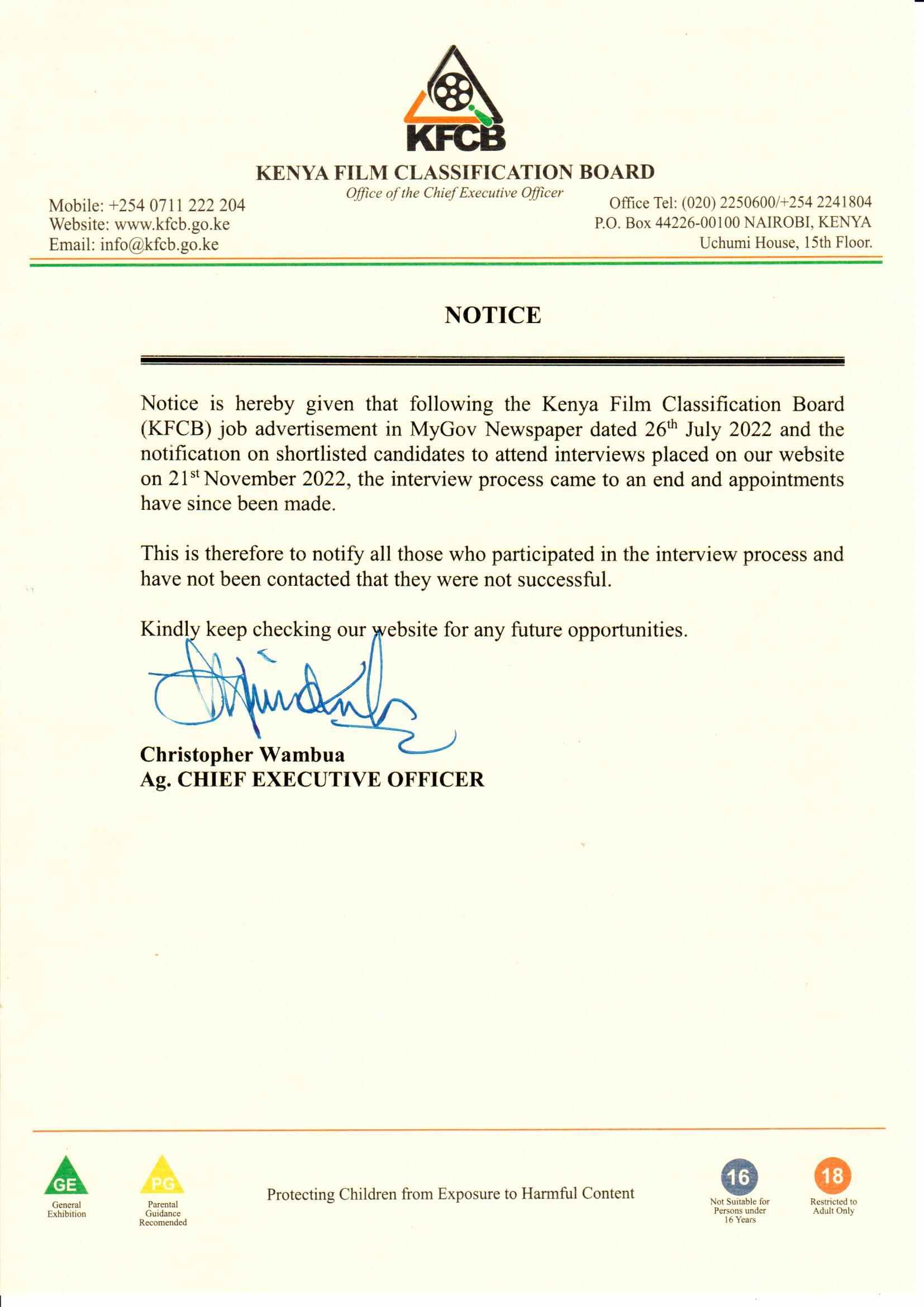 PUBLIC NOTICE ON JOB ADVERTISEMENT