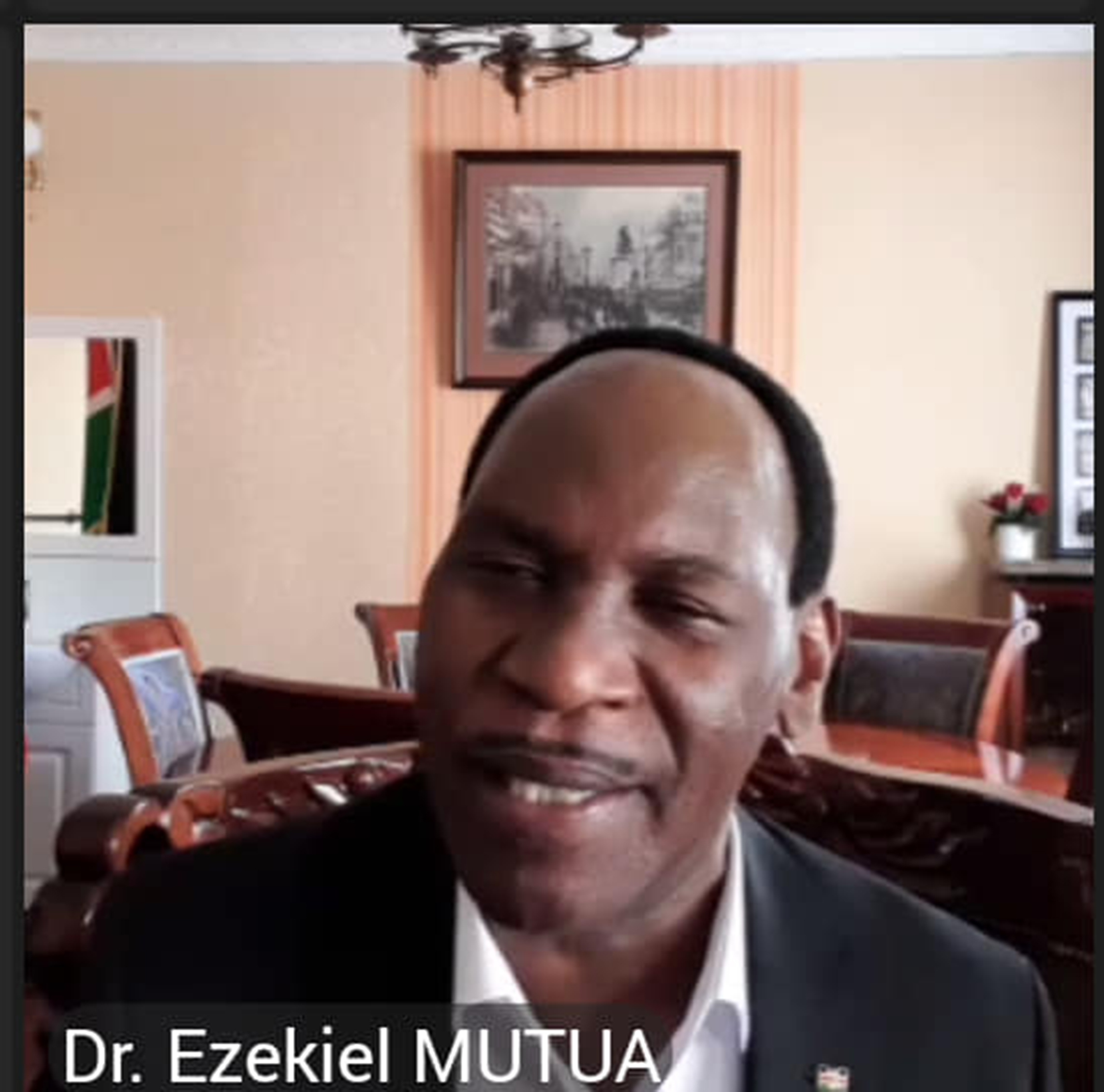 CEO Dr. Ezekiel Mutua Leads Team KFCB During a Virtual Sensitization Forum for KDIC Staff