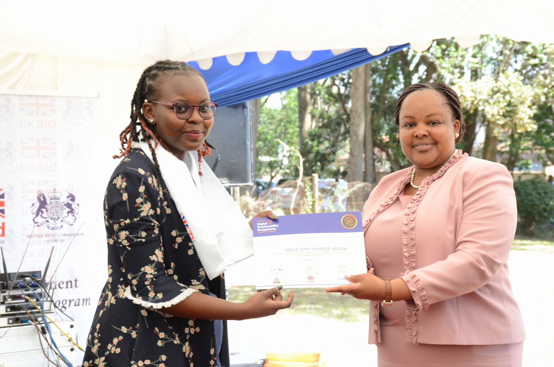 Mercy Wangui awarding