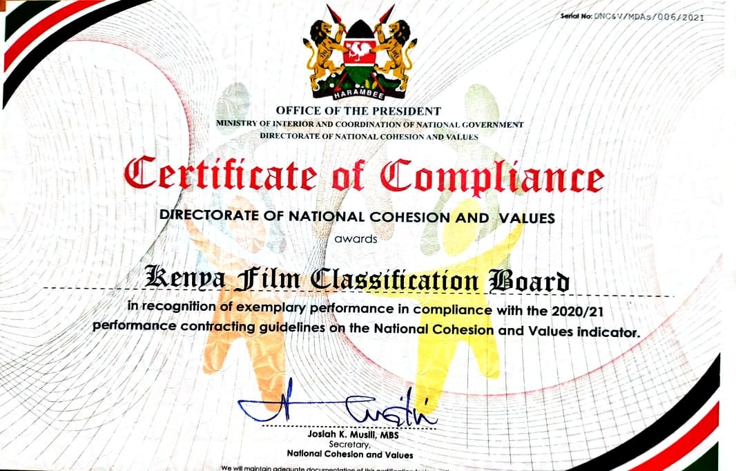 KFCB Receives Award for Championing National Values