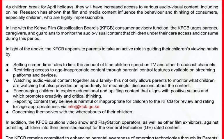 Media Consumer Advisory During April School Holidays